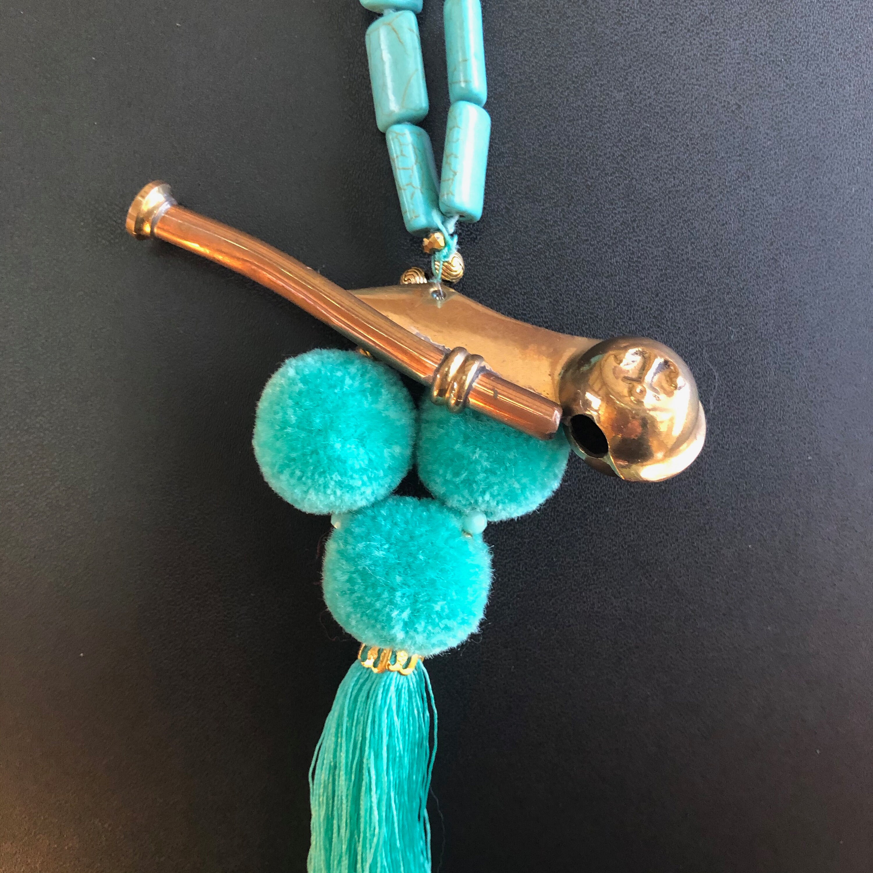 Bosun / Boatswain Whistle Pendant Necklace with Turquoise Etsy