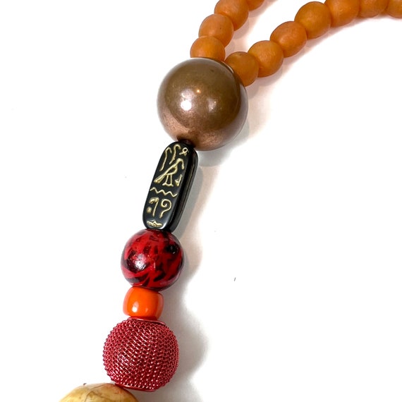 Long Beaded Necklace w/ Handcarved Sitting Buddha… - image 2