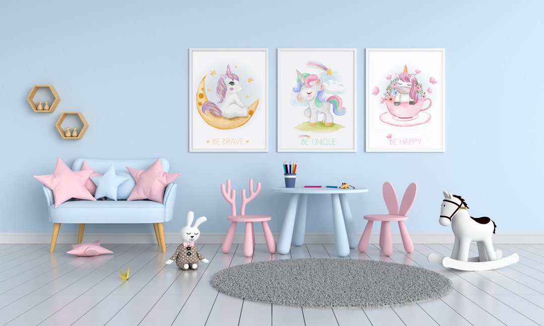 Unicorn Poster Set / Unicorn Print Wall Decor Etsy