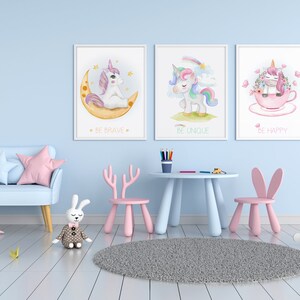 Unicorn Poster Set / Unicorn Print Wall Decor
