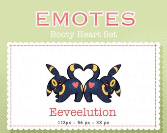 POKÉMON - Paquete de gestos Umbreon 2 - [Conjunto Booty Heart] para Twitch y Discord
