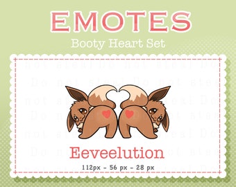 POKÉMON - Paquete de gestos Eevee 2 - [Conjunto Booty Heart] para Twitch y Discord