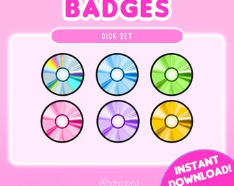 Insignias DISK Music Set 6 para transmisores de Twitch