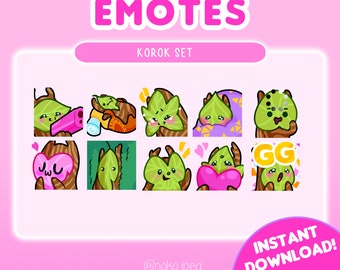 SET de 10 gestos de Korok || para Twitch y discordia