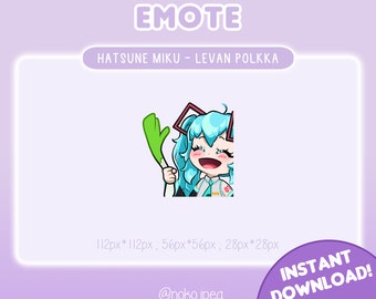 ¡HATSUNE Miku Levan Polkka / Puerro emote para Twitch y Discord!