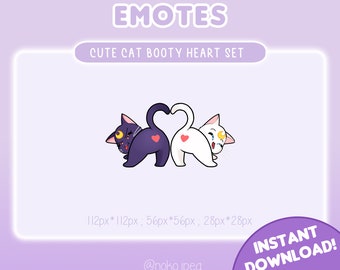 Lindos gatos blancos y negros - [Booty Heart set] para Twitch & Discord