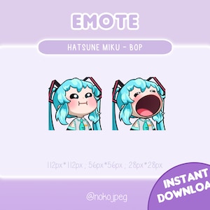 HATSUNE Miku BOP emote for Twitch & Discord!