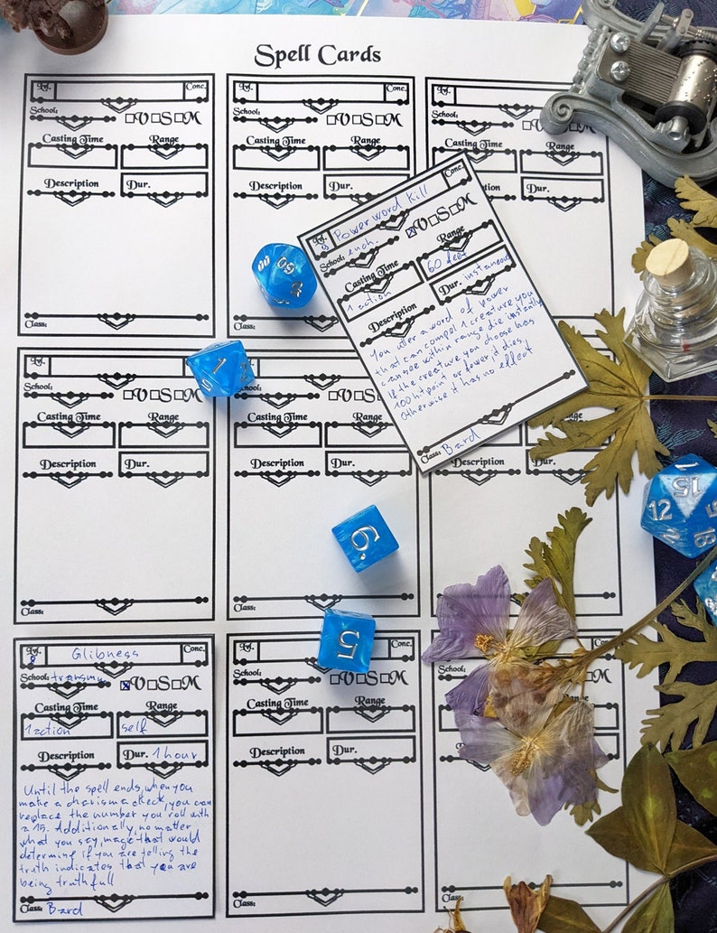 D&D Character Sheet Winter Dnd Accessory Extended Version Etsy
