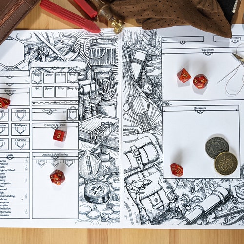 Character Sheet D&D Forest Dnd Accessory Etsy