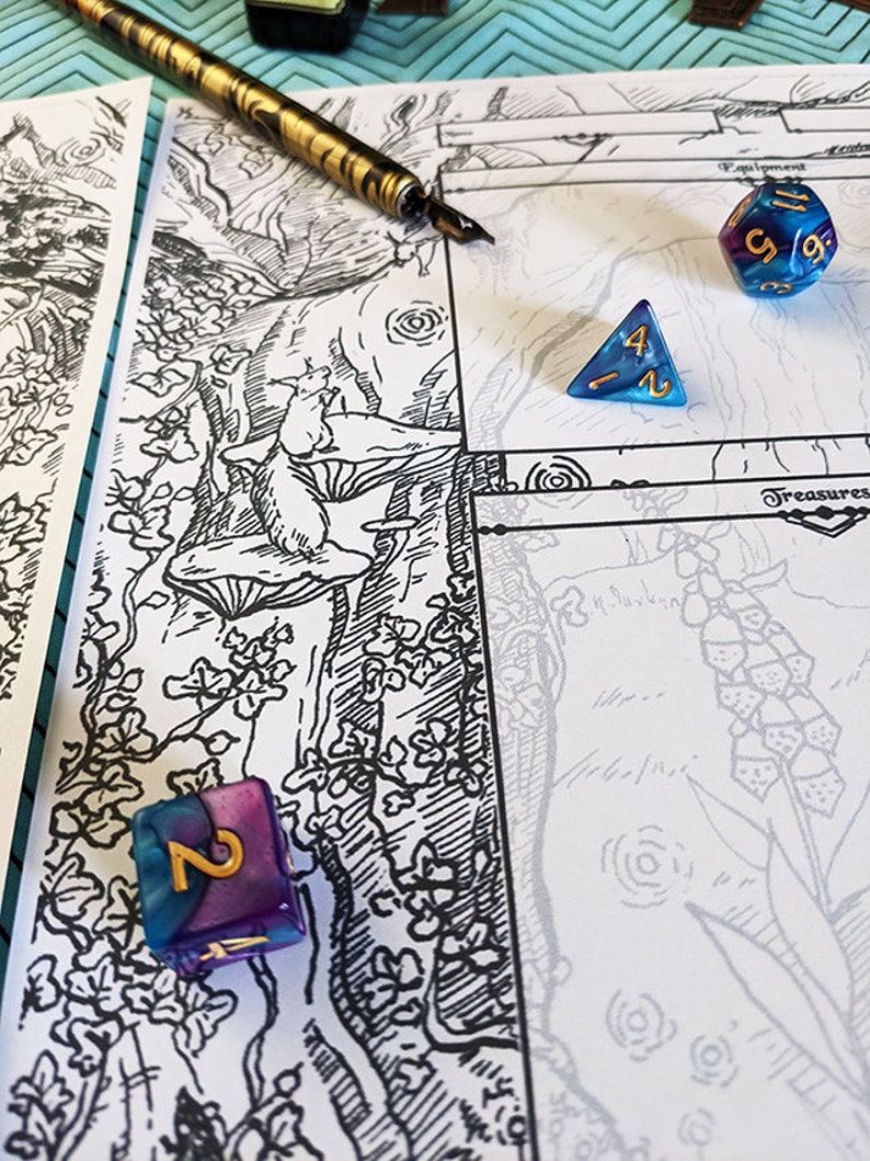 Character Sheet D&D Forest Dnd Accessory Etsy