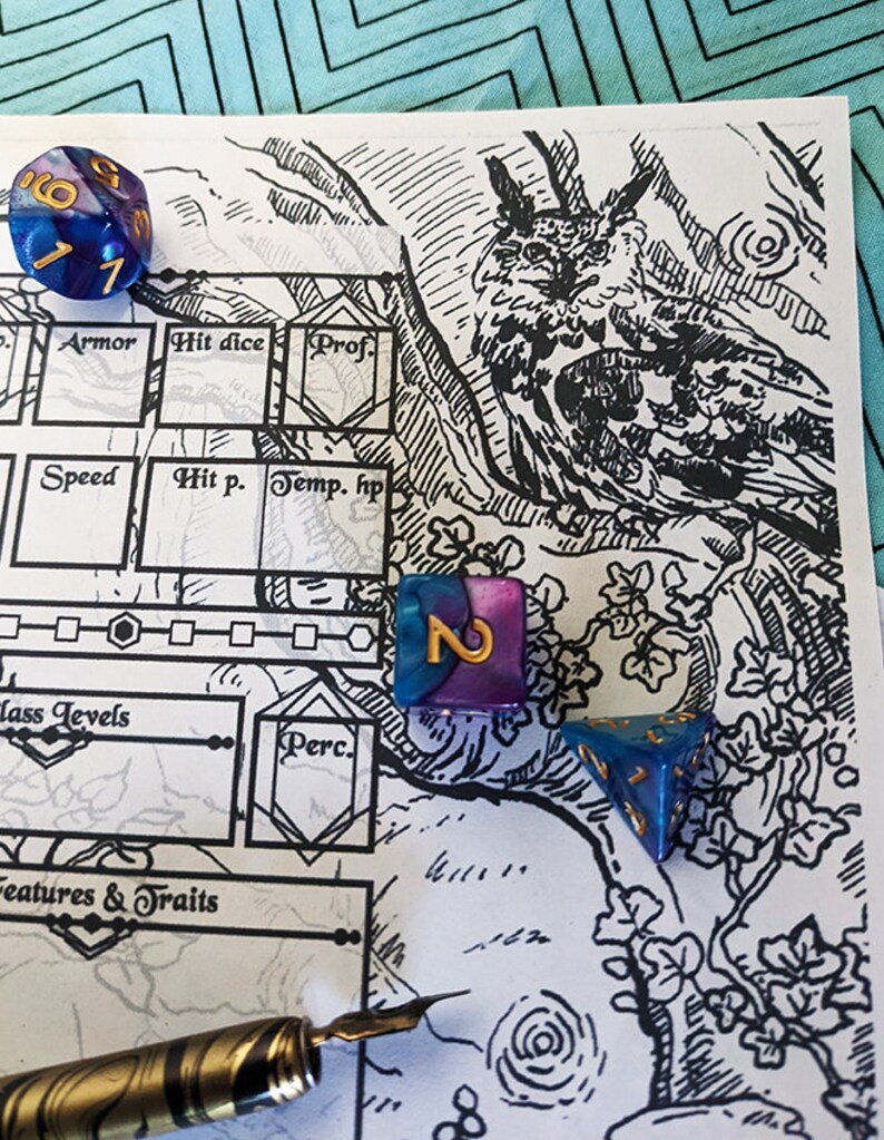 Character Sheet D&D Forest Dnd Accessory Etsy