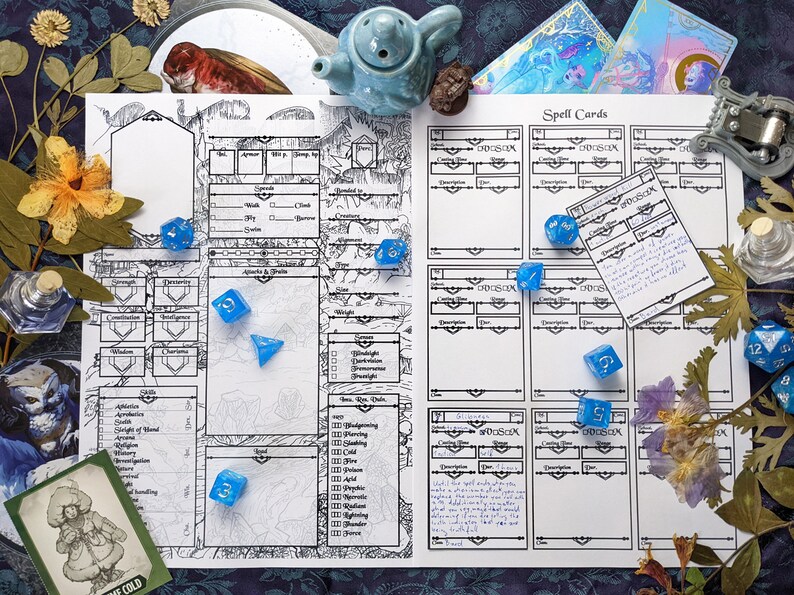 D&D Character Sheet Winter Dnd Accessory Extended Version Etsy