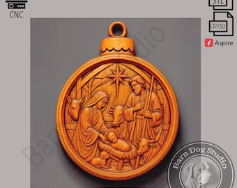 3D STL Design Krippe Ornament Relief für CNC-Fräser und 3D-Druck