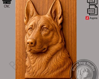 Schäferhund, Hund, Bas Relief, 3D, CNC, STL Datei