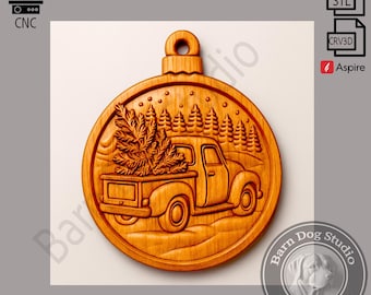 3D STL Design Vintage LKW Ornament Relief für CNC-Fräser und 3D-Druck