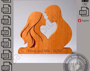 Valentinstag Skulptur 3D-Datei (stl, svg, dxf, eps, ai, pdf, crv, crv3d)
