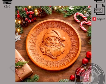 3D STL Design Weihnachtsmann-Weihnachtsplätzchen-Platte, STL und CRV3D Digital Files