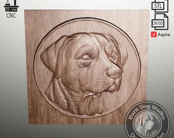 Labrador Retriever, Hund, Bas Relief, 3D, CNC, STL Datei,