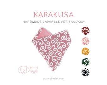 KARAKUSA Perro Japonés Bandana Rosa / Shiba Inu Perro Bandana Karakusa Gato Japonés Bandana Cachorro Japonés Bandana Gatito Japonés Bandana Reino Unido