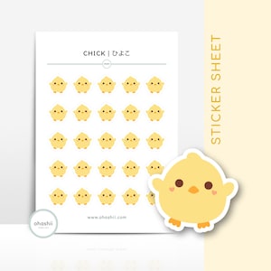 Kawaii Küken Stickerbogen | Niedliche Küken Aufkleber Japanische Planer Aufkleber Frohe Ostern Küken Aufkleber Pastel Aesthetics Sticker UK