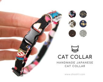 HANAMI Cat Collar | Japanese Sakura Cat Collar | Cherry Blossom Cat Collar | Cute Sakura Kitten Collar | Handmade Japanese Cat Collar UK