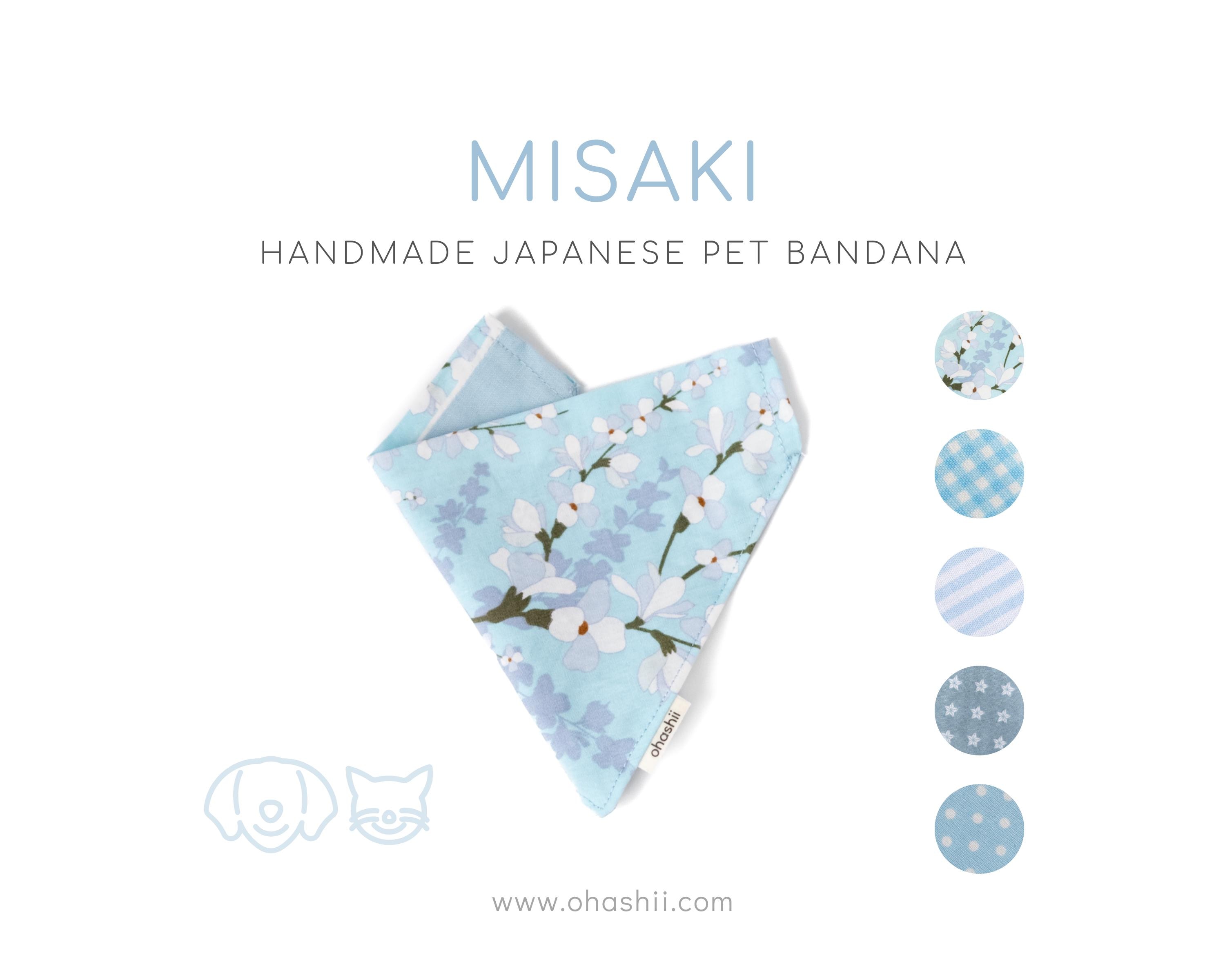 MISAKI Japanese Dog Bandana Cherry Blossom | Japanese Sakura Dog Bandana | Japanese Floral Cat Bandana Wedding Japanese Floral Blossom Scarf