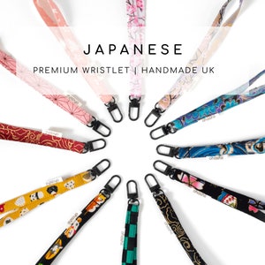 Pulsera de llave de tela japonesa / Más de 70 diseños de tela japonesa Accesorio clave / Regalo japonés hecho a mano Reino Unido / Regalo único del Día de la Madre para ella/él