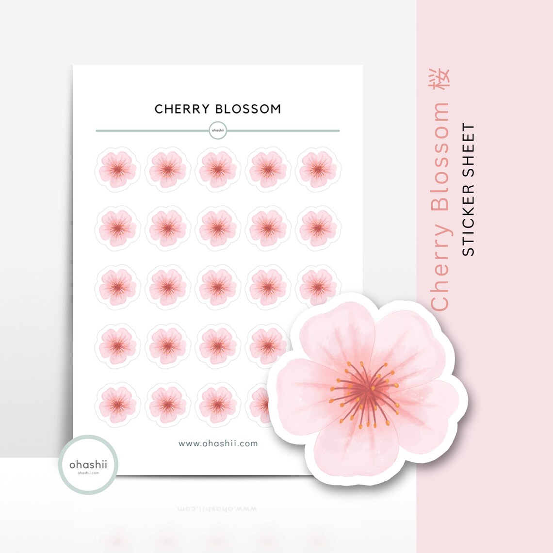 Cherry Blossom Sticker Sheet | Japanese Sakura Stickers Cherry Blossom ...