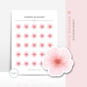 Kersenbloesem stickervel | Japanse Sakura Stickers Cherry Blossom Planner Stickers Deco Elegante Botanische Stickers Roze Bloemen UK