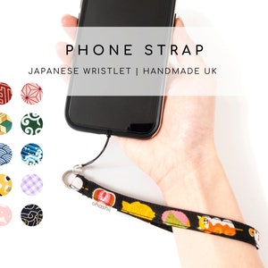 Correa de teléfono japonesa para la muñeca / Más de 70 diseños japoneses de accesorios para teléfono / Regalo japonés hecho a mano en el Reino Unido / Accesorio para llaves