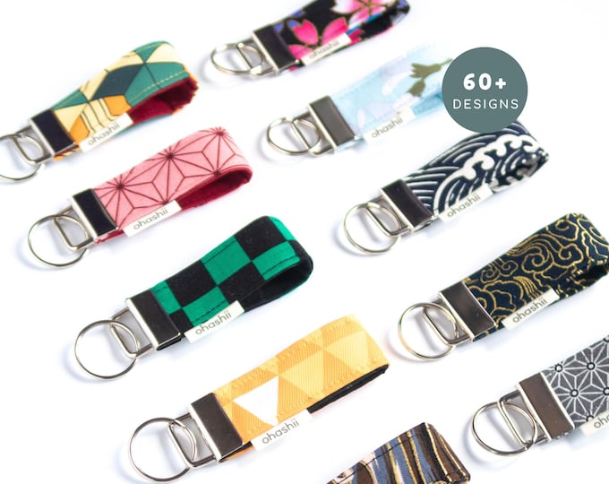 Japanese Mini Fabric Key Fob [LIMITED EDITION] | 60+ Kawaii Unique Anime-Inspired Keyring Small Cute New Home Gift Accessories UK Handmade
