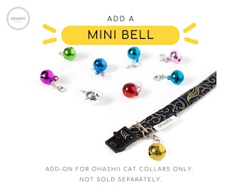 ADD-ON ONLY - Mini Bells to add onto ohashii Cat Collars only | Cute Cat Collar Bell, Christmas Cat Accessories Kitten Collar Festive