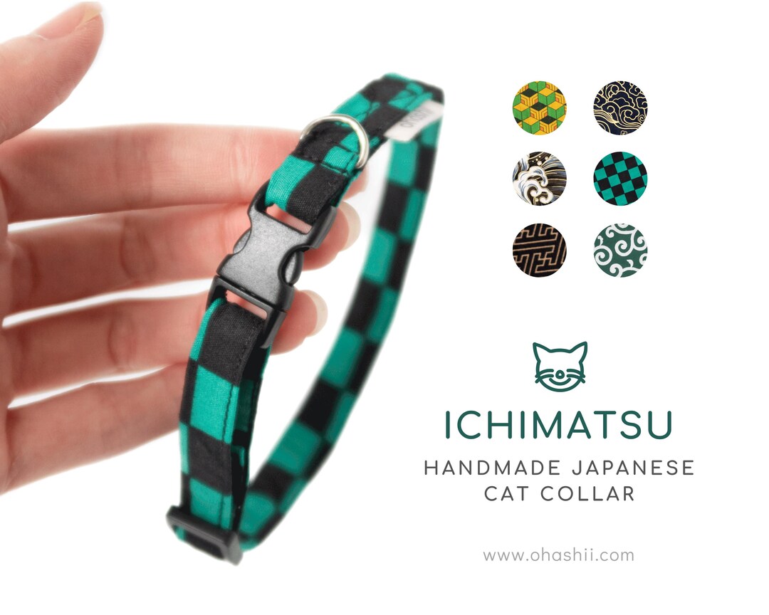 Picture of ICHIMATSU Cat Collar | Japanese Geometric Cat Collar Anime Cat Collar ...