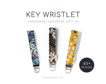 Japanischer Stoffschlüssel Armband | Japanische Schlüsselringe Armband Keychain | Japanische Schlüssel Armband Männer Japanische Geschenke für Frauen, Geschenke für Männer UK
