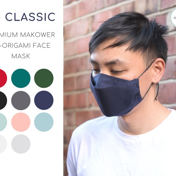 3D Unisex Adult Premium Adjustable Face Mask, Filter Pocket and Nose Wire | Anti-Fog for Glasses | Washable, Durable & Breathable | UK