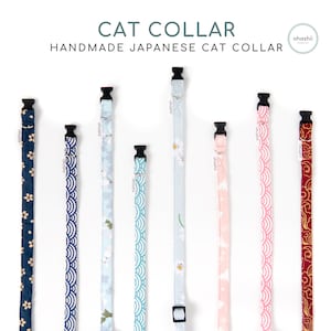 Japanese Cat Collar | Japanese Kitten Collar Cute Handmade Cat Collar | Kawaii Kitty Collar Neko Gift | 70+ Japanese designs