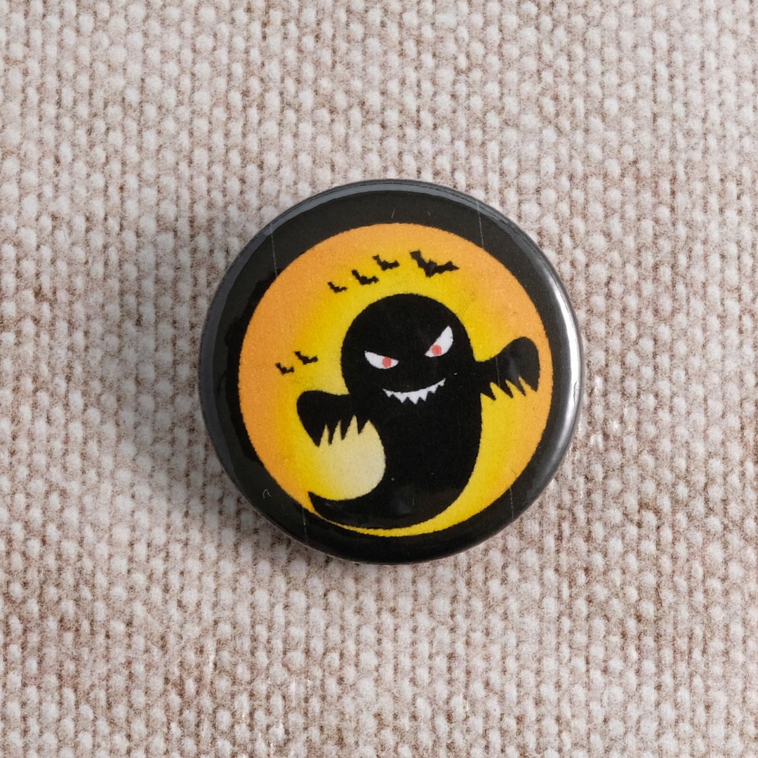 Full Moon Haunting Evil Ghost Button Badge - Etsy