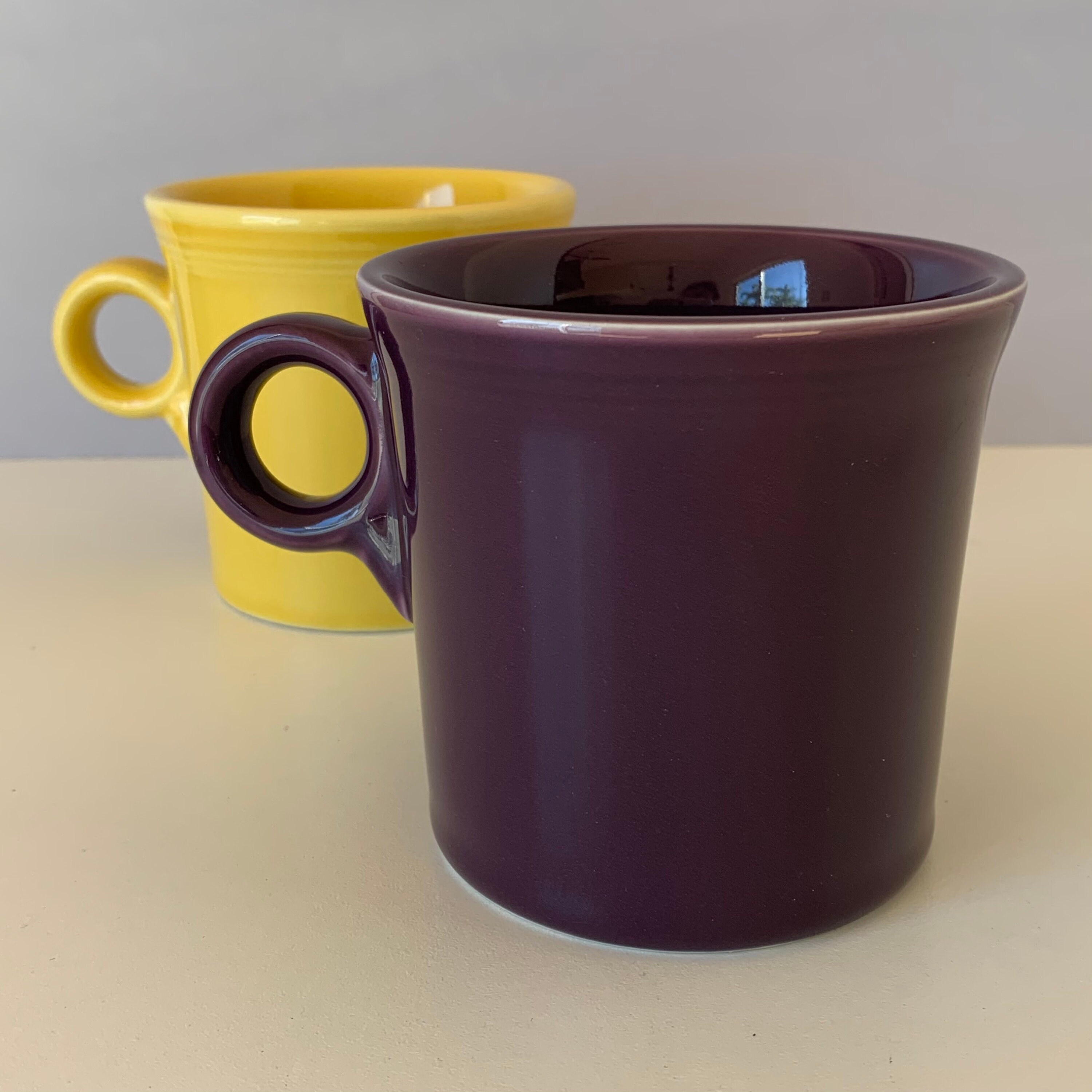 FIESTA WARE MUGS Fiesta Marigold and Purple Cups Ring Etsy