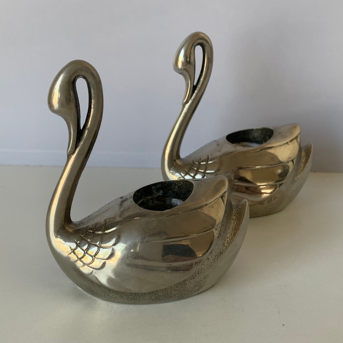INTERNATIONAL SILVER SWAN Candle Holders Set of 2 Silver Etsy