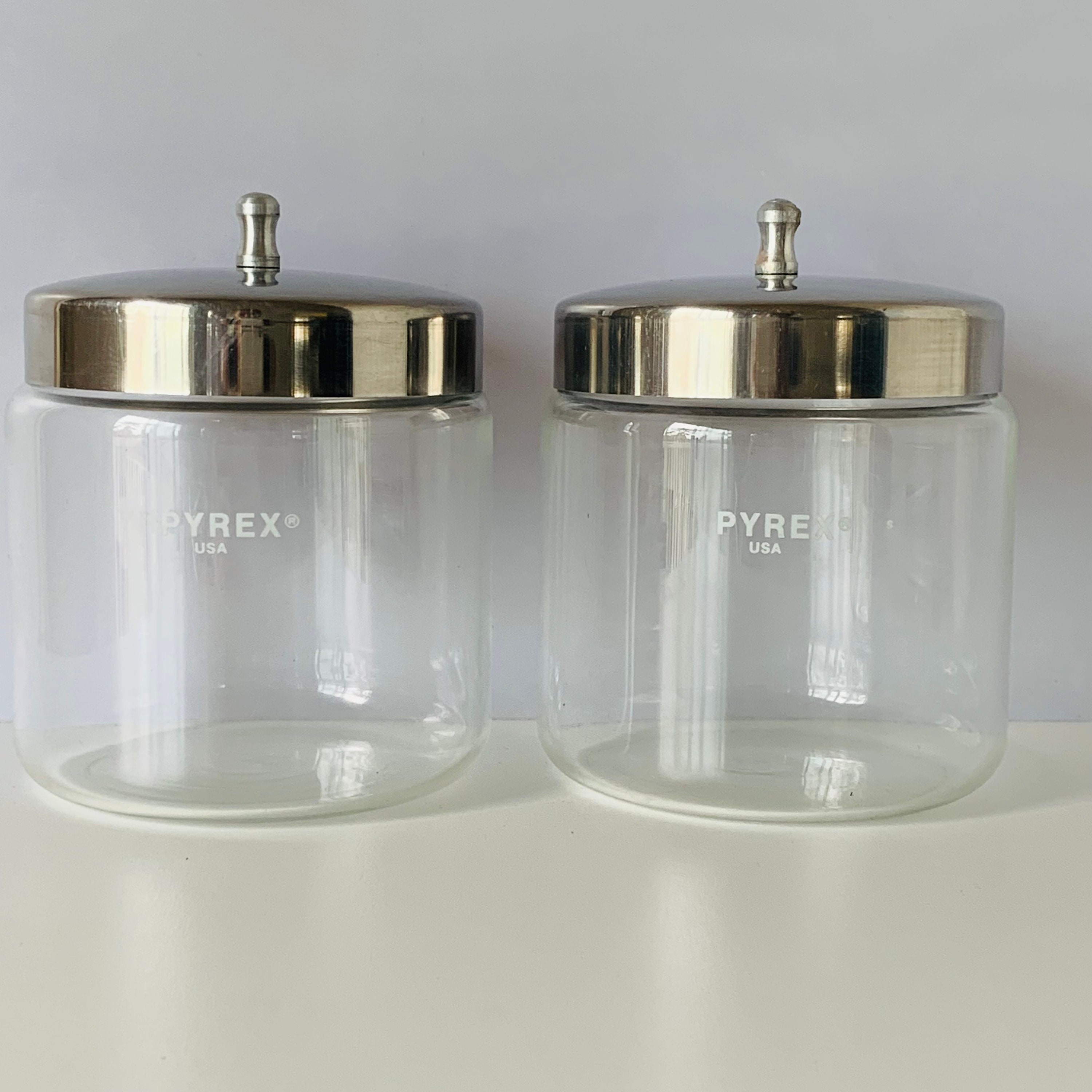 VINTAGE PYREX JARS, Pyrex Apothecary Medical Glass Jar With