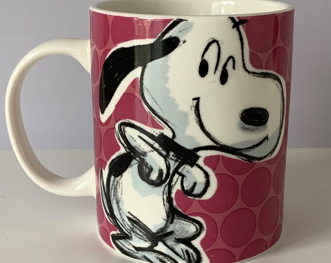 PEANUTS SNOOPY MUG, Peanuts Gibson Overseas Purple Snoopy Coffee Cocoa Cup Mug, Large Purple