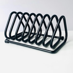 BLACK METAL LETTER Holder, Black Triangular Desk Office Organizer, Thick Triangle Coiled Metal, Mail Organizer, Retro 90's Decor
