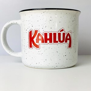 BIG KAHLUA MUG, Kahlua Coffee Cup White With Black Speckles, 16 oz Collectable Kahlua Coffee Cup, Kahula Lover Gift, Kahula Coffee Cup