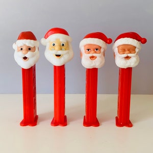 4 SANTA PEZ DISPENSERS, 4 Different Santa Clause Pez Dispensers, Some Vintage Pez Dispensers, Collectable Pez Dispensers, 4 Santa Clause Pez