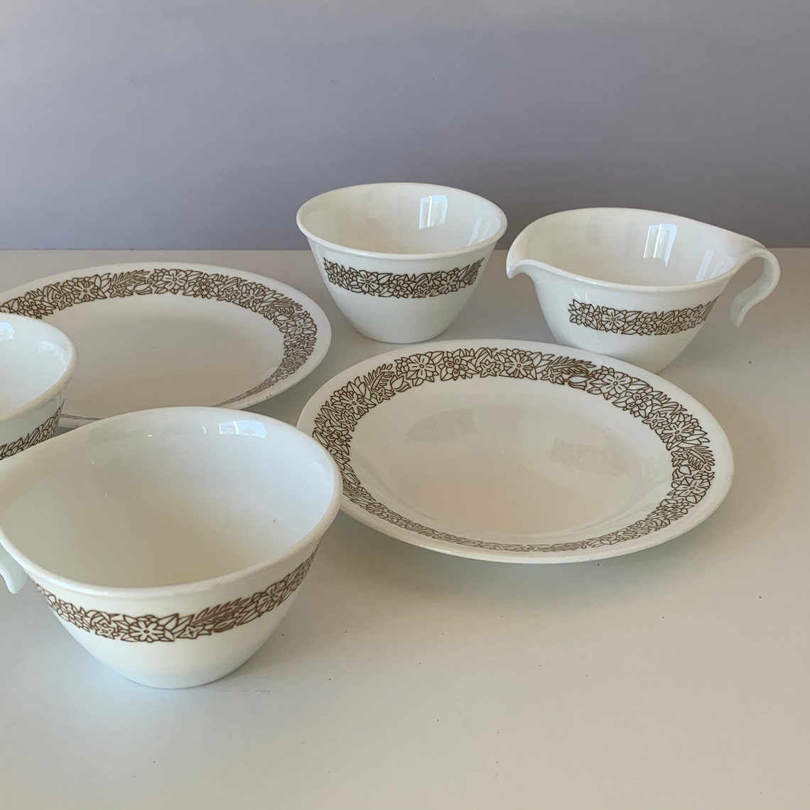 CORELLE TEA SET Corelle Woodlands Set of 6 Desert Appetizer Etsy