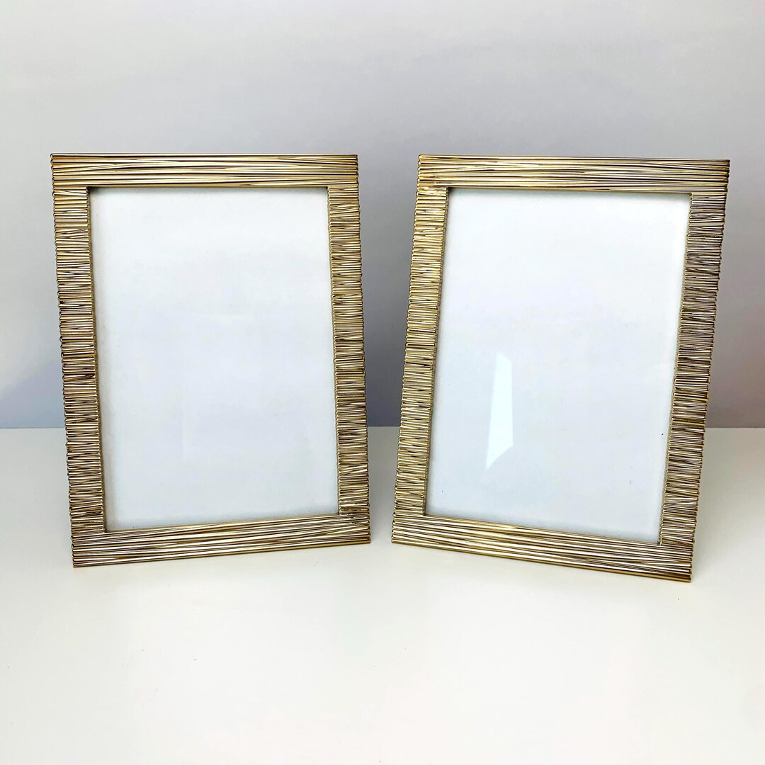 2 GOLD FINISH METAL Frames, Set of 2 Embossed Gold Picture Frames ...