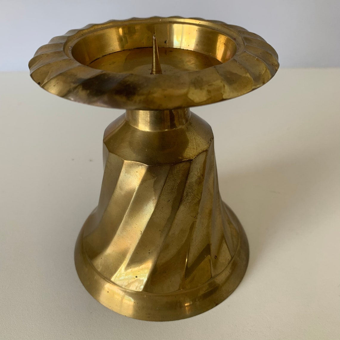 BRASS PILLAR CANDLEHOLDER Brass Pedestal Candle Holder Stand Etsy
