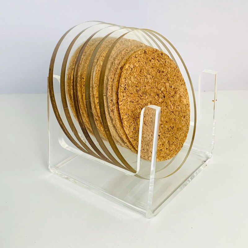 Vintage Lucite Coaster - Etsy