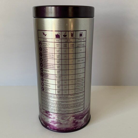 TEAVANA TIN CANISTER Teavana Tea Storage Teavana Purple Etsy