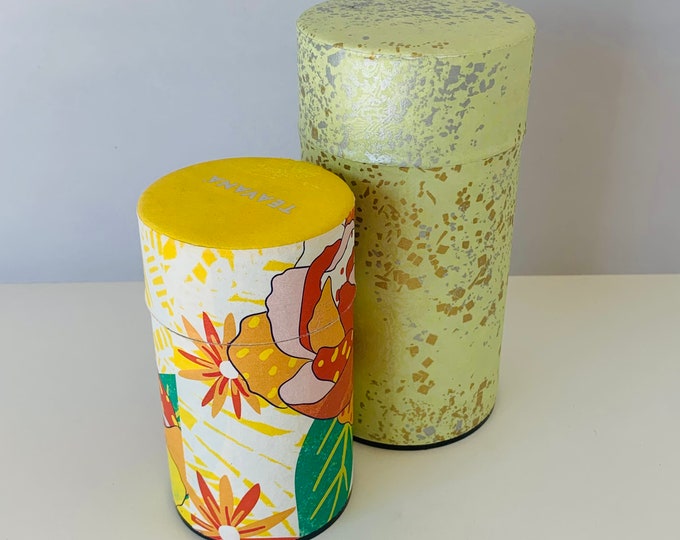 2 TEAVANA TIN CANISTERS Teavana Colorful Tin Storage Etsy